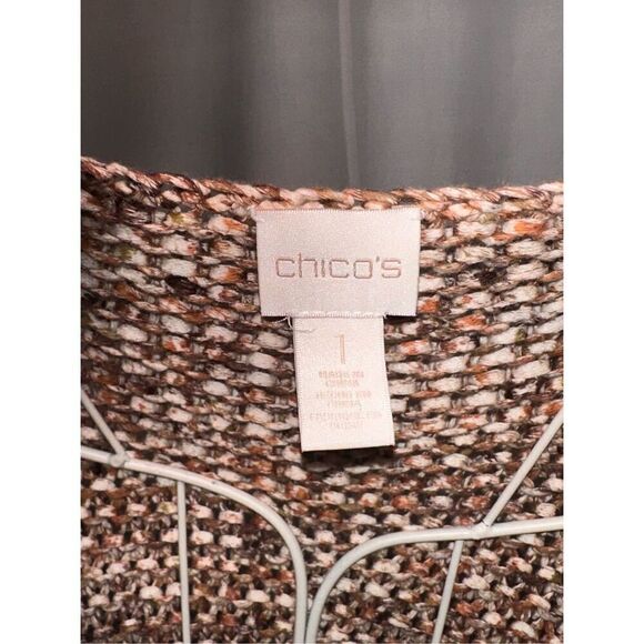 Beautiful WOMEN CHICO’S Chicos Chunky Knit Marled Sweater Brown Knit Bohemian Wo - Picture 3 of 8